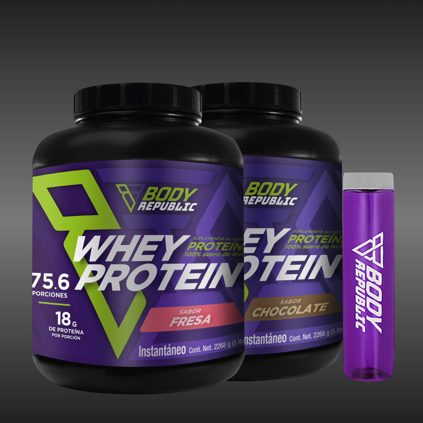 2 Proteínas de 2,268 gramos + Cilindro de 🎁
