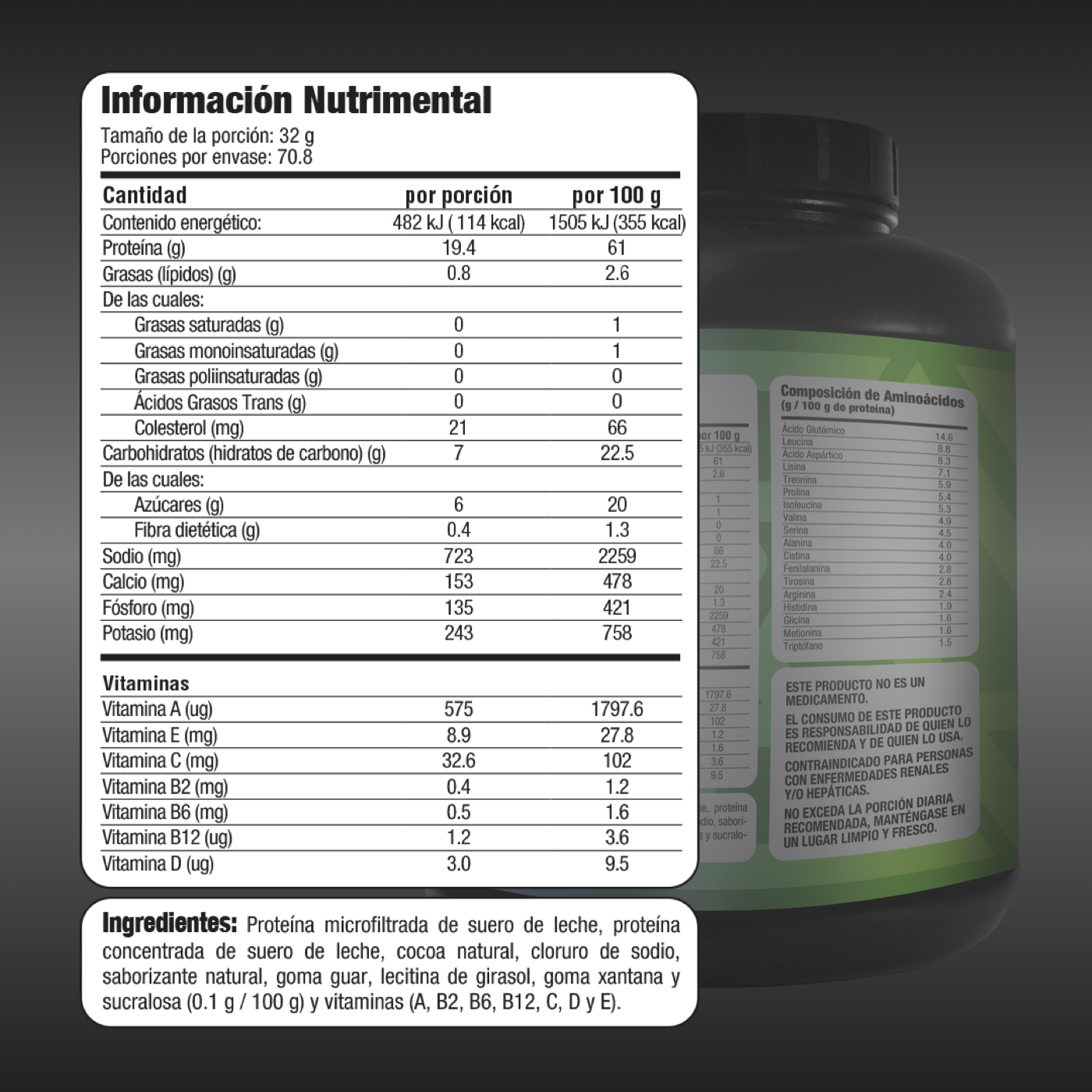 Proteína de suero de leche 2,268 gramos