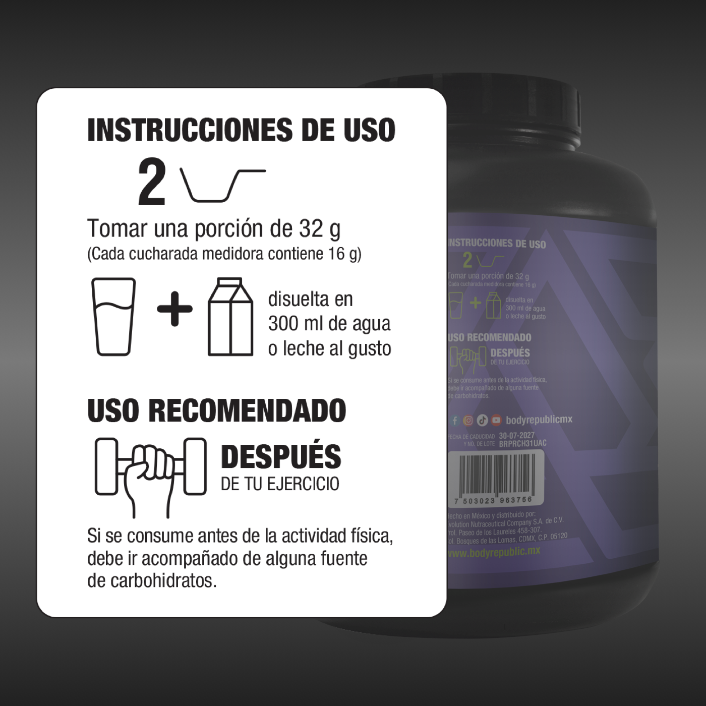 Proteína de suero de leche 2,268 gramos
