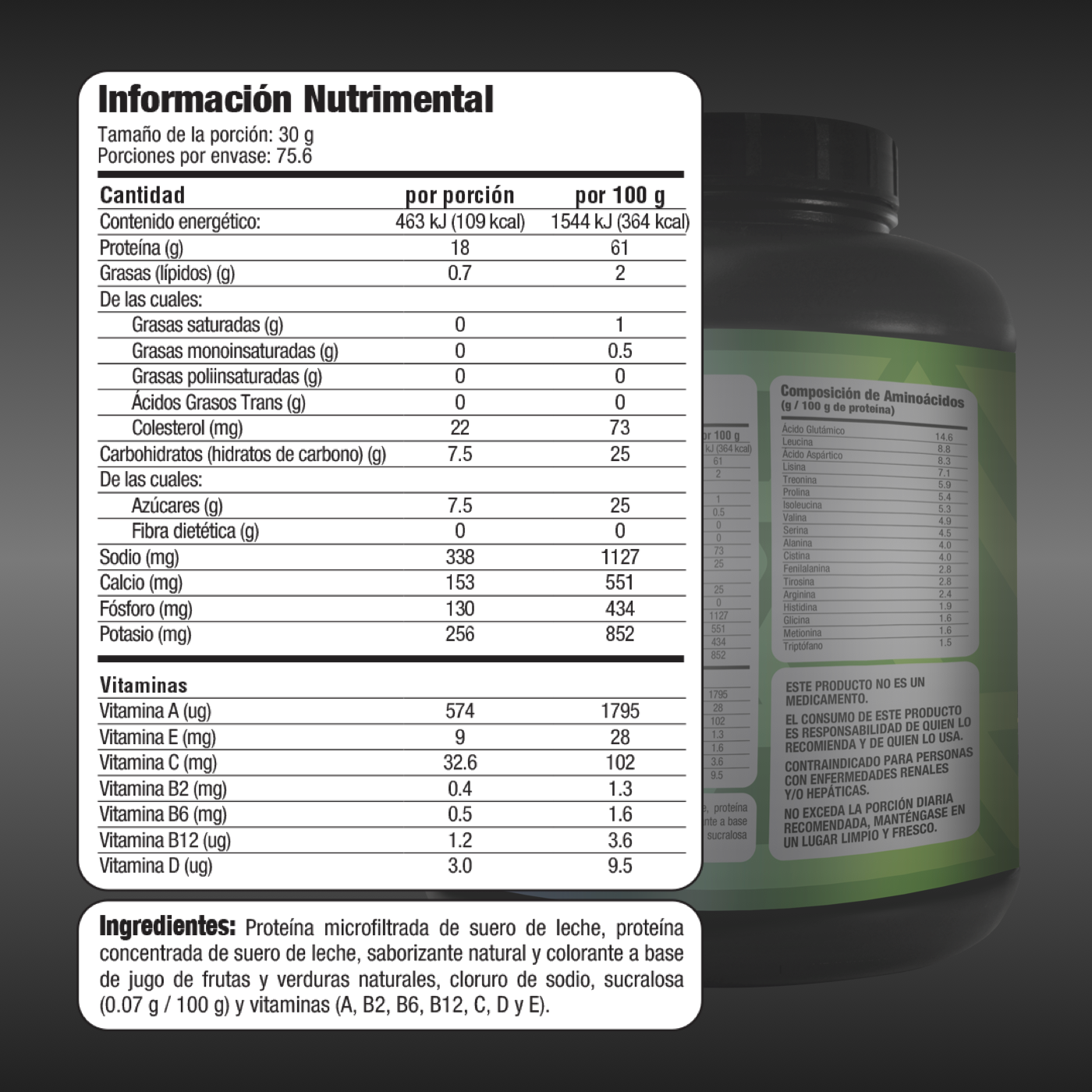 Proteína de suero de leche 2,268 gramos