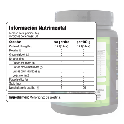 Creatina Monohidratada 400 gramos