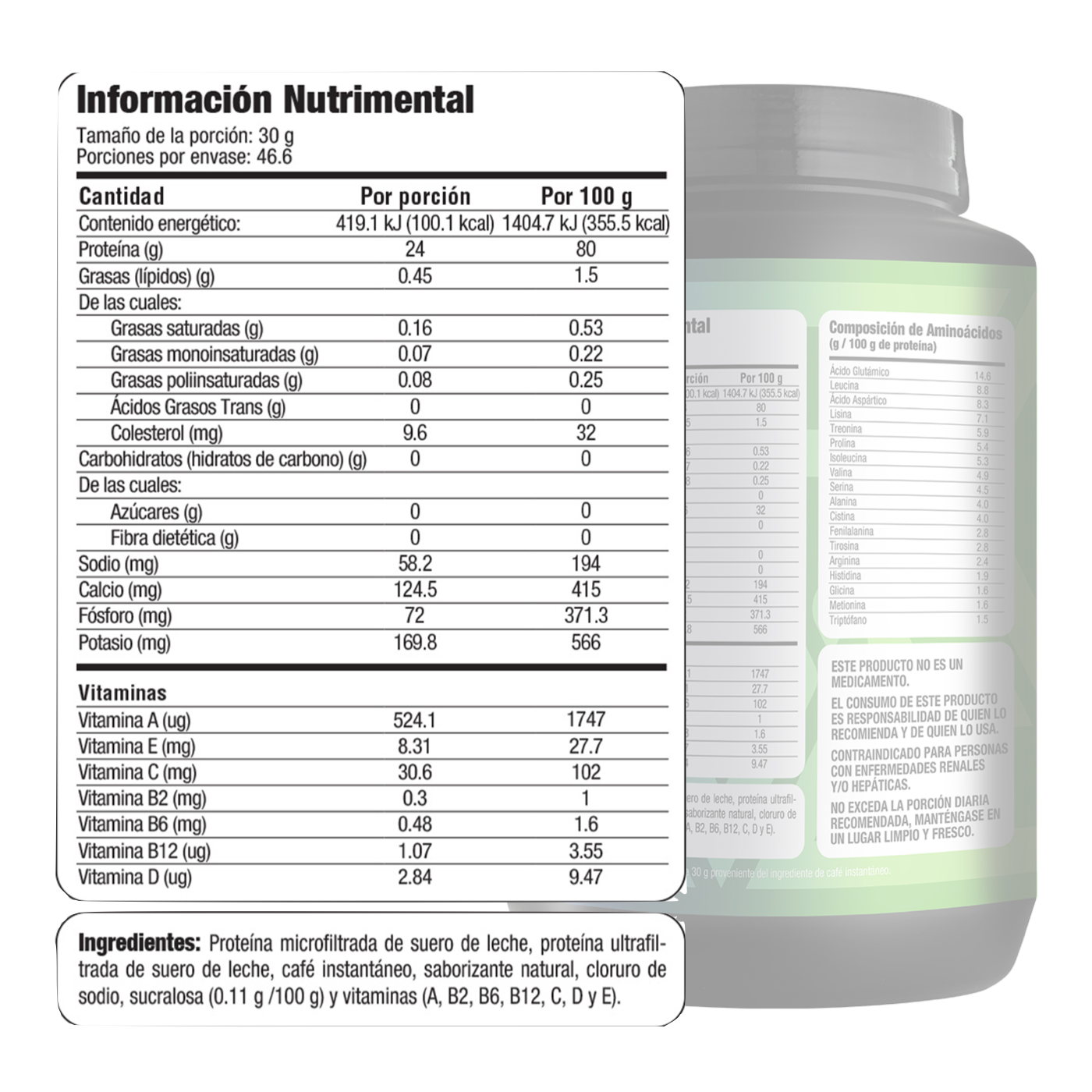 Proteína de suero de leche 1,400 gramos