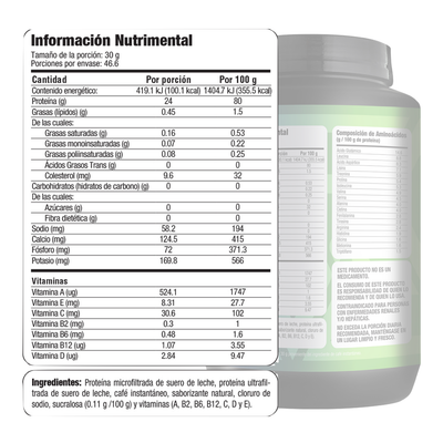 Proteína de suero de leche 1,400 gramos