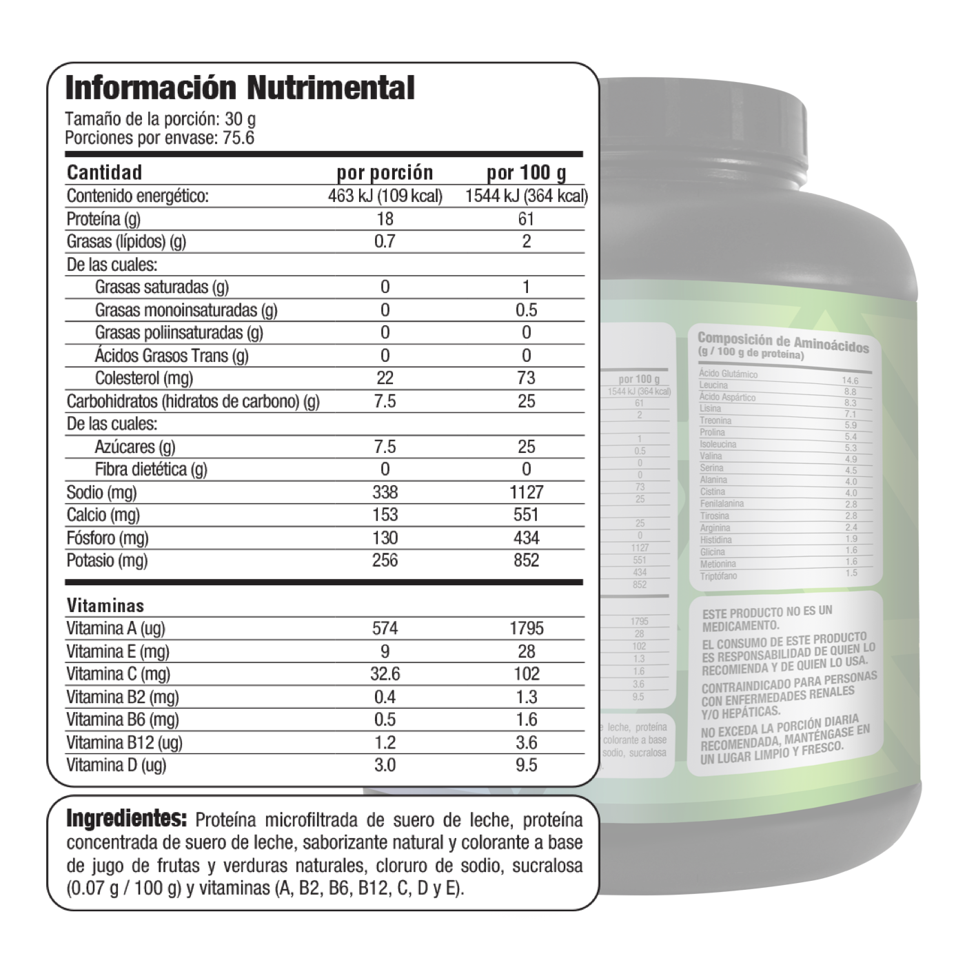 Proteína de suero de leche 2,268 gramos