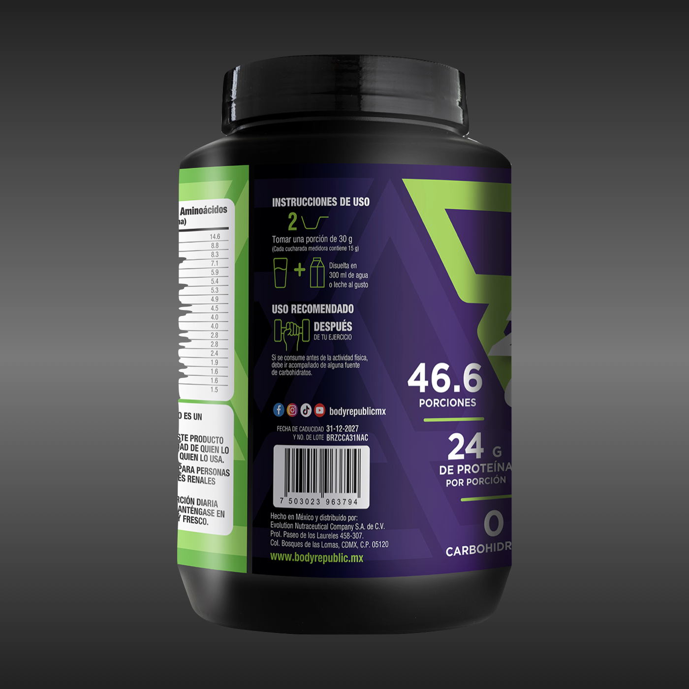 Proteína de suero de leche 1,400 gramos